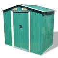 moobody Garden Galvanized Steel Shed Green Metal Storage with 4 Vents House Storage Tool Organizer Box Sliding Door 80.3 Inches x 52 Inches x73.2 Inches