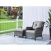 Pocassy Outdoor Chairs with Ottomans Set of 2 Grey/Grey