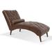 Outdoor Chaise Lounge Chair Upholstered Leather Lounge Chair for Bedroom Patio Brown