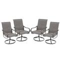 Swivel and Rocker Patio Bistro Dining Chair 4-Piece Brown