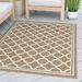 Alise Rugs Exo Coastal Geometric Indoor/Outdoor Area Rug Gold 7 10 x 10 2 8 x 10 Runner Outdoor Indoor Living Room Bedroom Patio Rectangle