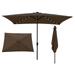 10 x 6.5t Rectangular Patio Solar LED Lighted Outdoor Umbrellas Chocolate