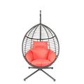 Modern Design High-Quality Swing Egg Chair with Stand Red