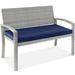 Outdoor wicker benches for garden patio - Modern furniture Grey
