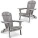 Wooden Folding Adirondack Chair Set of 2 Grey