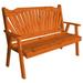 Kunkle Holdings LLC Pine 4 Fanback Garden Bench Redwood Stain