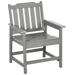 Patio Chairs with Armrests Slatted Back Outdoor Armchair Grey