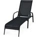 Outdoor Chaise Lounge Chair Adjustable Black