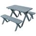 Kunkle Holdings LLC Pressure Treated Pine 5 Cross-Leg Picnic Table with 2 Benches Gray Stain