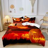 Bedding Set Pumpkin theme Comforter Cover for Kids Boys Girls Teens Halloween Themed Duvet Cover Breathable Bedspread Cover Room Decor Quilt Cover