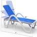 Adjustable Aluminum Lounge Chairs with Arm Blue