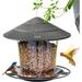 Hanizi Hanging Bird Feeder Squirrel Proof Seed Food Garden Outdoor Decoration Gray