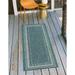 Outdoor Dimension Collection Area Rug Teal - 2 x6