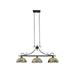 Chloe Lighting Tiffany Style Dragonfly Design 3-light Linear Island Fixture Yellow/ Blue