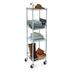 4 Shelf Steel Wire Shelving Tower with Caster 16 Dx16 Wx57.4 H Silver