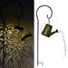 Decorative Solar Garden Lights Outdoor Small Hanging Watering Can Lanterns Retro Copper Waterproof Twinkling Solar Lights for Patio Table Yard Pathway Walkway Decor