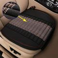 CAPITAUTO Car Seat Cushion Car Seat Cover Universal Bottom Driver Pad Bamboo Charcoal Comfortable and Breathable Fabric Seat Cushion with Storage Pouch Fit for Trucks Vans Cars SUV (Black)