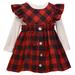 Bonnie Jean Girl s Holiday Christmas Dress - Buffalo Check Jumper Dress for Baby and Toddler Girls Red and Black Buffalo 4T