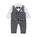 famuka Baby Boy Classic Suit Double Breasted Waistcoat Tuxedo Formal Outfit Plaid