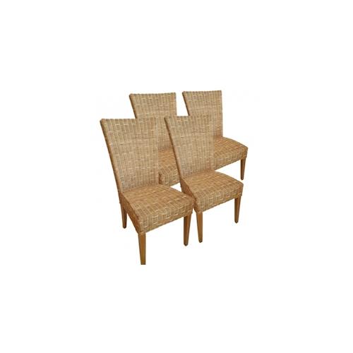 Esszimmer Stühle 4 Stück Rattanstühle Wintergarten Esstisch Stühle Korbstühle Cardine cappuccino : ohne Sitzkissen