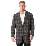 Men's Big & Tall Ponte stretch knit blazer by KingSize in Grey Plaid (Size 54)