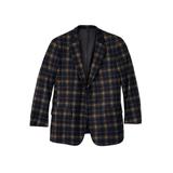 Men's Big & Tall Ponte stretch knit blazer by KingSize in Black Plaid (Size 52)