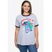 Plus Size Women's Stitch Christmas Ringer T-Shirt Gray by Disney in Gray (Size 3X (22-24))