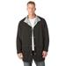 Men's Big & Tall Reversible fleece nylon jacket by KingSize in Black Gunmetal (Size 2XL)