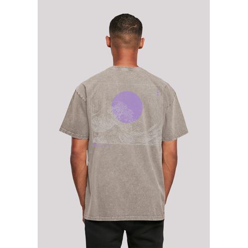 „T-Shirt F4NT4STIC „“Kanagawa Welle““ Gr. L, grau (asphalt) Herren Shirts T-Shirts Print“
