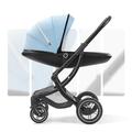 Baby Pushchair Stroller-Eggshell Design Strollers & Buggies Lightweight,Pram Stroller for Toddler Can Sit Or Lie Down，One Foot Brake Multifunctional Bassinet Stroller (Color : Blue)