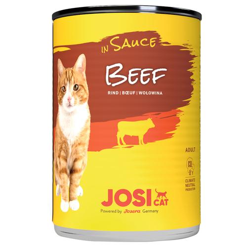 24x 415g JosiCat in Soße Rind Katzenfutter nass