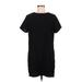 Lulus Casual Dress - Mini Crew Neck Short sleeves: Black Solid Dresses - Women's Size Medium