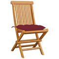 Red Barrel Studio® Patio Chairs Outdoor Bistro Folding Chair w/ Cushions Solid Wood Teak Wood in Brown | Wayfair E1F2E67C594B41999F56A46071B22404