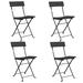 Latitude Run® Folding Bistro Chairs Poly Rattan & Steel Wicker/Rattan in Black | 31.1 H x 15.7 W x 17.7 D in | Outdoor Furniture | Wayfair