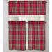 The Holiday Aisle® Isaya 52" W Kitchen Curtain in Red/Green Polyester | 36 H x 52 W in | Wayfair 2B32BC2C1624475E81100F8D955A80A2