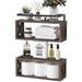 Gracie Oaks Wilkison Floating Shelves w/ Guardrail, Rustic Wood Shelves for Wall Décor Wood/Metal in Brown | 10.2 H x 17 W x 5.7 D in | Wayfair