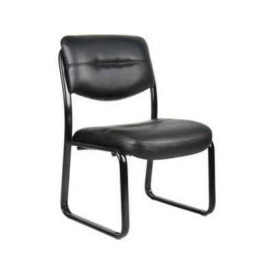 Boss Office B9539 Black Leather Guest Chair