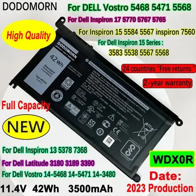 DODOMORN-Batterie d'ordinateur portable pour DELL Tystro WDX0R 5468 5471 Inspiron 17 5568