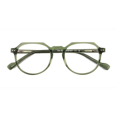 Unisex s round Crystal Green Acetate Prescription eyeglasses - Eyebuydirect s Birdie