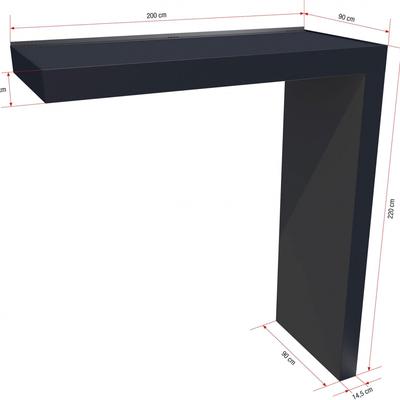 gutta Rechteckvordach BS Plus mit Seitenteil anthrazit, 200x90x15,5 cm, mit Seitenblende rechts Image