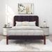 Queen Size Upholstered Platform Bed With Wooden Leg