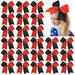 JLMMEN STORE 24 PCS 8 Large Cheer Bows Black Red Girl Hair Bows Cheerleading Softball Team Bow Hair Accessories for cheerleaders football Competition Sports