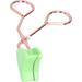 Stainless Steel Magnetic Lashes Clip Automatic Crawling Arc Shaped Clip Stainless Steel Alloy Magnetic Eyelashes Clip Applicator for Beauty Salon for Home(Rose gold green)