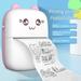 Taluosi Mini Printer Ink-Free Bluetooth-compatible Portable Pocket Handheld Mini Cute Cat Thermal Printer for Study