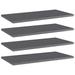 Dcenta 4 Piece Bookshelf Boards Chipboard Replacement Panels Storage Units Organizer Display Shelves High Gloss Gray for Bookcase Storage Cabinet 23.6 x 11.8 x 0.6 Inches (W x D x H)