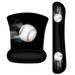 Mouse Pad Wrist Support Gaming Keyboard Wrist Pad Combo Set â€“ Ergonomic Anti Non- Base Support - Baseball Design