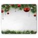 Christmas Mouse Pad Classical Christmas Ornaments and Baubles Coniferous Pine Tree Twig Tinsel Print Rectangle Non-Slip Rubber Mousepad Standard Size Green Red