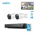 REOLINK 8CH 12MP PoE Security Camera System 2 Bullet H.265 12MP Cameras with Person/Vehicle Detection and Spotlights 8CH NVR with 2TB HDD for 24-7 Recording