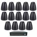 4-Zone Matrix Multi Room Amplifier+14 6.5 Black Pendant Speakers For Restaurant