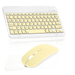 Rechargeable Bluetooth Keyboard and Mouse Combo Ultra Slim Full-Size Keyboard and Ergonomic Mouse for Lenovo IdeaPad 5 Laptop and All Bluetooth Enabled Mac/Tablet/iPad/PC/Laptop -Banana Yellow